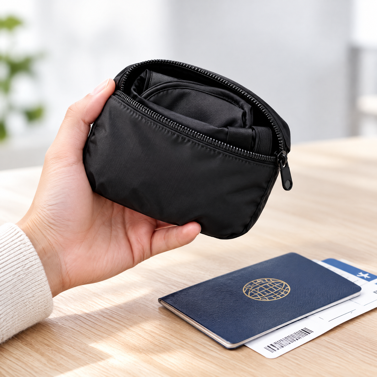 Flight Sleep set folded into its carry pouch