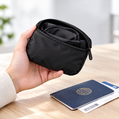 Flight Sleep set folded into its carry pouch